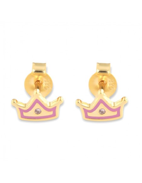 Orecchini Argento Dorato Corona Rosa [31d7a3a1]