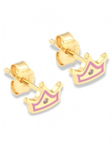Orecchini Argento Dorato Corona Rosa [0945c291]