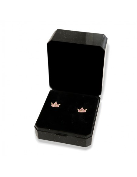 Orecchini Argento Dorato Corona Rosa [bb08448b]