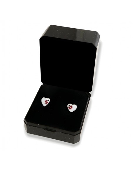 Orecchini Argento Rodiato Cuore Coccinella [65803c25]