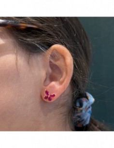 Orecchini Argento Dorato Farfalla Fucsia [e5396ed3] 2
