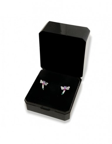Orecchini Argento Rodiato Libellula Zirconi Colorati [356244d7]