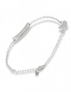 Bracciale Argento Rodiato Neonato Farfalla Piastra [8a3c712d]