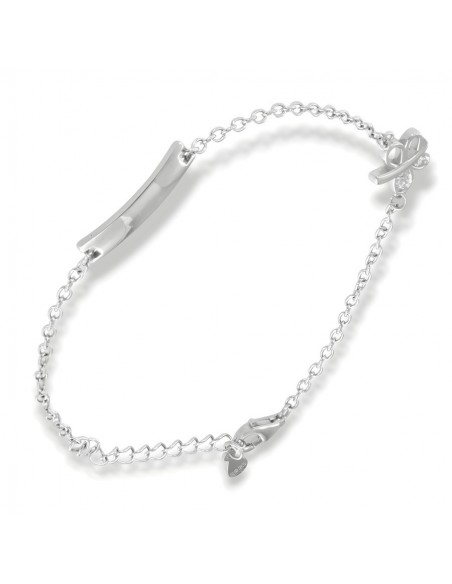 Bracciale Argento Rodiato Neonato Farfalla Piastra [8a3c712d]
