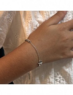 Bracciale Argento Rodiato Neonato Farfalla Piastra [8a3c712d] 2