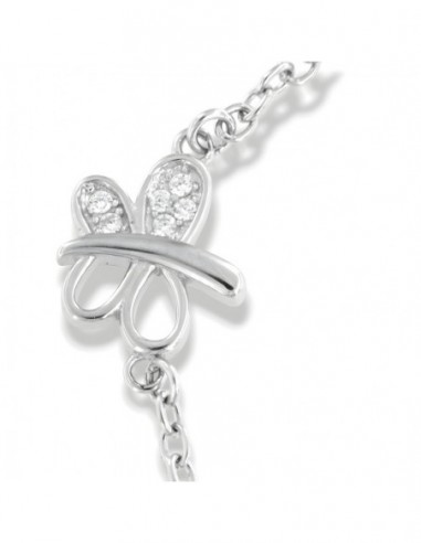 Bracciale Argento Rodiato Neonato Farfalla Piastra [ed8f802f]