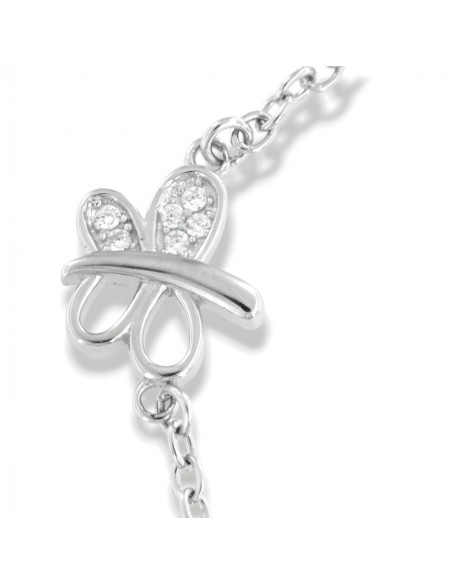 Bracciale Argento Rodiato Neonato Farfalla Piastra [ed8f802f]