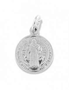 Ciondolo Argento Rodiato Piastra Tonda Religiosa 12MM [a2fa742a]