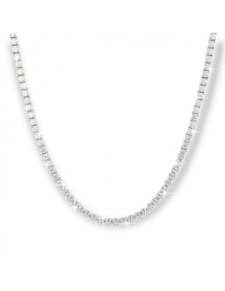 Collana Argento Rodiato Tennis Zirconi Bianchi 2,5 [e710af95]