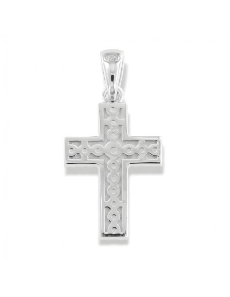 Ciondolo Argento Rodiato Croce Zirconi Verdi Bianchi [6fcada7e]