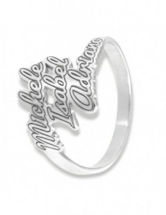 Anello Argento Rodiato Nomi Personalizzati [d2c51265]