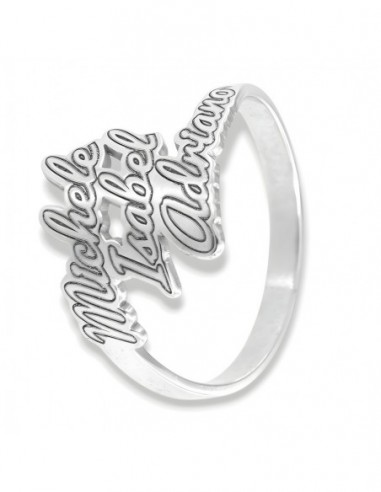 Anello Argento Rodiato Nomi Personalizzati [d2c51265]