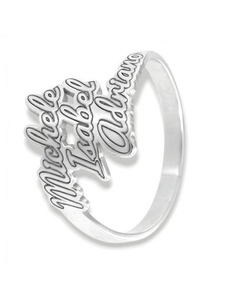 Anello Argento Rodiato Nomi Personalizzati [d2c51265]