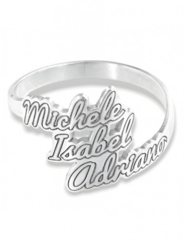 Anello Argento Rodiato Nomi Personalizzati [d62bf5ab]