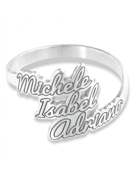 Anello Argento Rodiato Nomi Personalizzati [d62bf5ab]