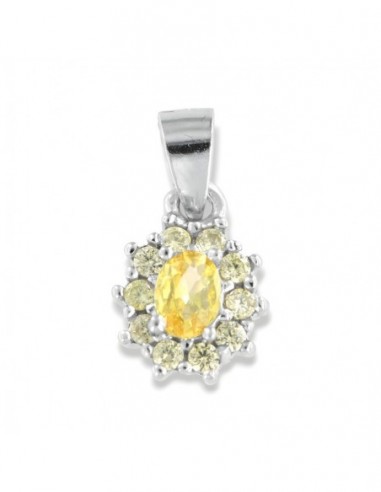 Ciondolo Argento Rodiato Principessa Gialla 4x3 [f1eb91f0]