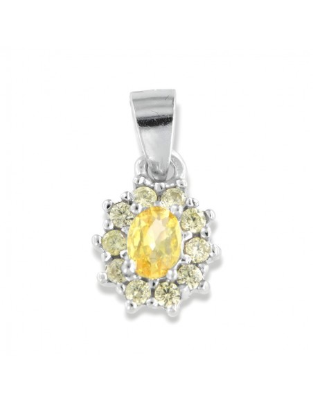 Ciondolo Argento Rodiato Principessa Gialla 4x3 [f1eb91f0]