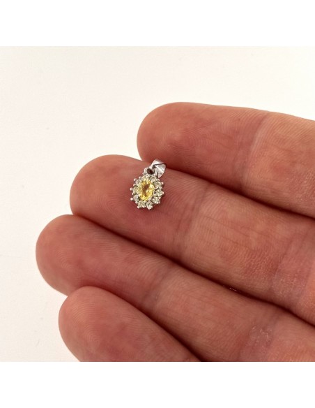 Ciondolo Argento Rodiato Principessa Gialla 4x3 [c3387df7]