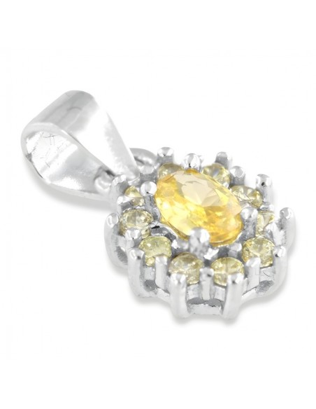 Ciondolo Argento Rodiato Principessa Gialla 4x3 [7425bcf3]