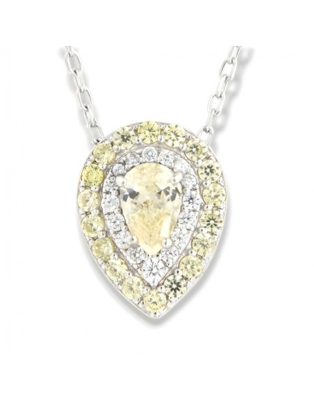Collana Argento Rodiato Principessa Gialla Goccia [67a3e422]