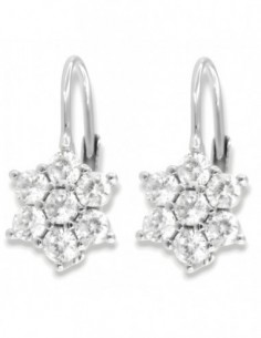 Orecchini Argento Rodiato Monachina Fiore Bianco [44379e36]