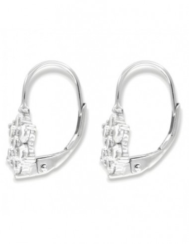 Orecchini Argento Rodiato Monachina Fiore Bianco [bb935a31]