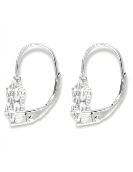 Orecchini Argento Rodiato Monachina Fiore Bianco [bb935a31]