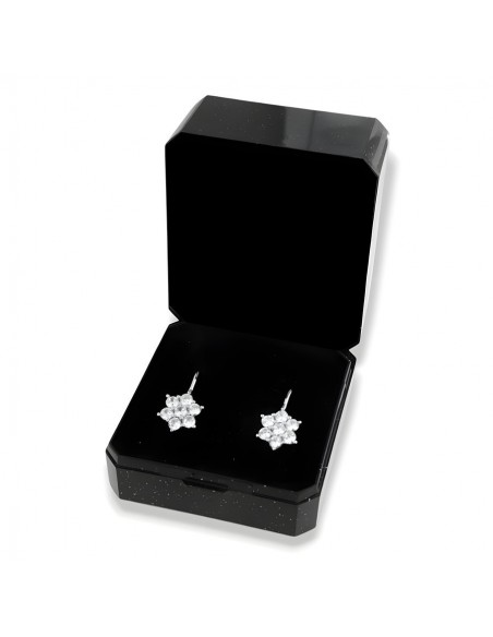 Orecchini Argento Rodiato Monachina Fiore Bianco [bec31d2f]