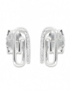 Orecchini Argento Rodiato Graffetta Zirconi Bianchi [f39d42f3]