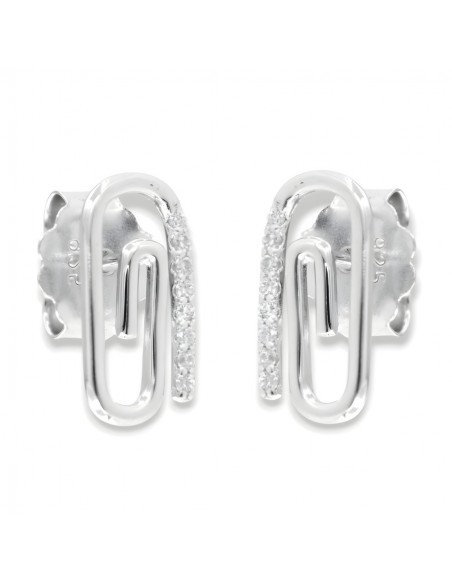 Orecchini Argento Rodiato Graffetta Zirconi Bianchi [f39d42f3]