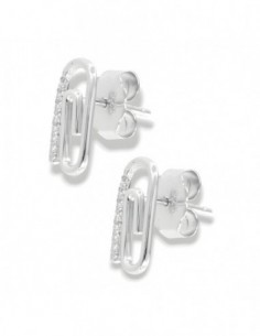Orecchini Argento Rodiato Graffetta Zirconi Bianchi [f39d42f3] 2