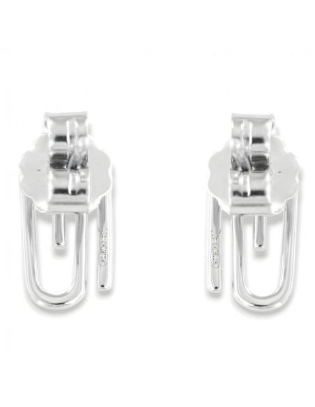 Orecchini Argento Rodiato Graffetta Zirconi Bianchi [97178deb]