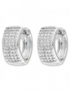 Orecchini Argento Rodiato Cerchi Zirconi Bianchi [41d0c4e9]