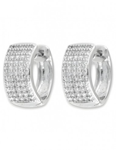 Orecchini Argento Rodiato Cerchi Zirconi Bianchi [41d0c4e9]