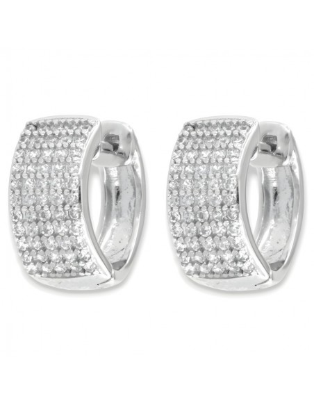 Orecchini Argento Rodiato Cerchi Zirconi Bianchi [41d0c4e9]