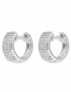 Orecchini Argento Rodiato Cerchi Zirconi Bianchi [41d0c4e9] 2