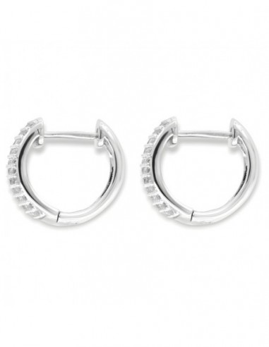 Orecchini Argento Rodiato Cerchi Zirconi Bianchi [85fc5eef]