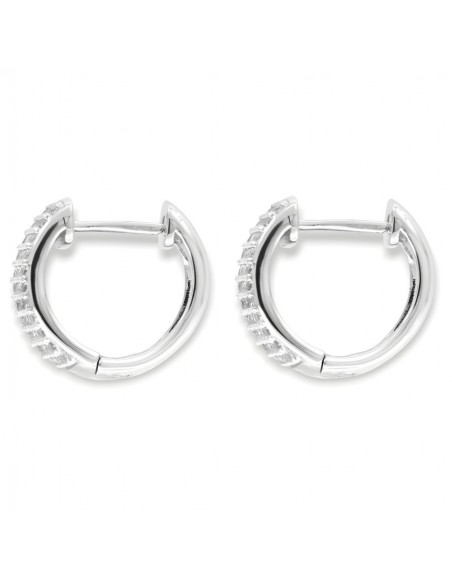 Orecchini Argento Rodiato Cerchi Zirconi Bianchi [85fc5eef]