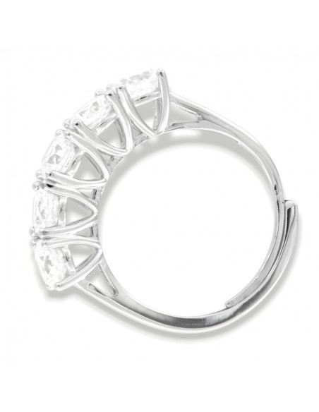 Anello Argento Rodiato Riviera 5 Pietre 5MM [34e99eba]
