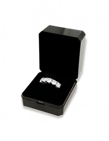Anello Argento Rodiato Riviera 5 Pietre 5MM [5ad21cb3]