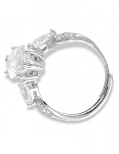 Anello Argento Rodiato Principesco Bianco [6be0f281]