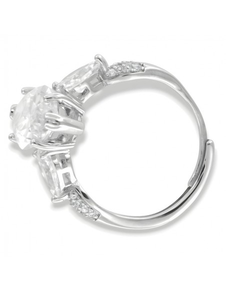 Anello Argento Rodiato Principesco Bianco [6be0f281]