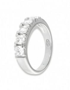 Anello Argento Rodiato Riviera 4MM Zirconi Bianchi [9c180653]
