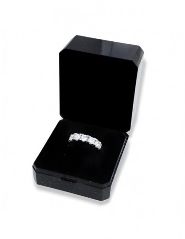 Anello Argento Rodiato Riviera 4MM Zirconi Bianchi [e9948afc]