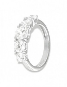Anello Argento Rodiato Riviera Zirconi Degradè [452035da]
