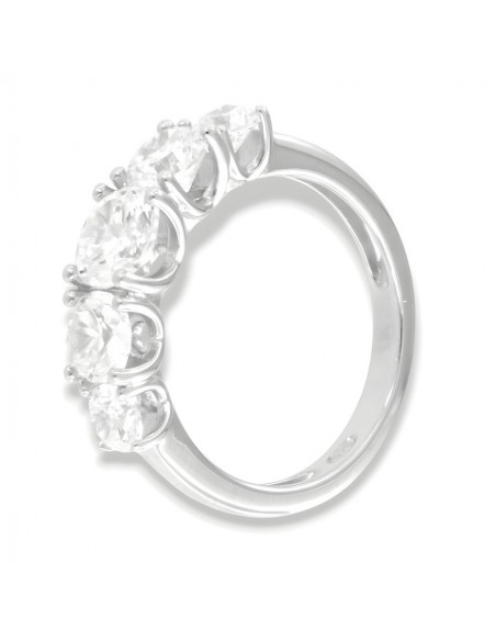 Anello Argento Rodiato Riviera Zirconi Degradè [d8be7dce]