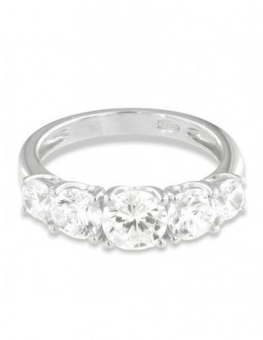 Anello Argento Rodiato Riviera Zirconi Degradè [b685ffc7]