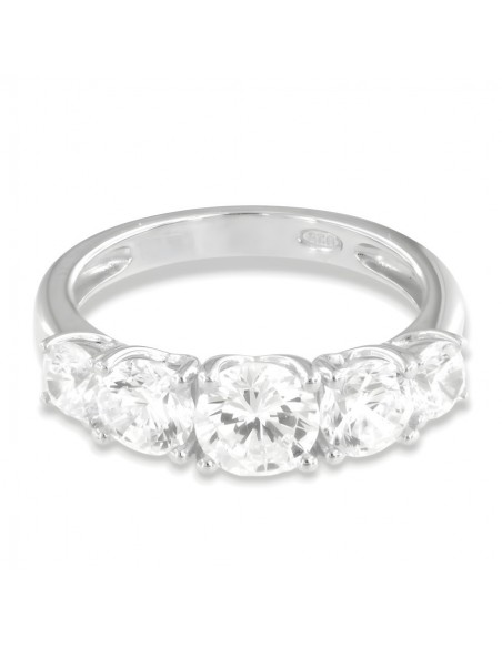Anello Argento Rodiato Riviera Zirconi Degradè [b685ffc7]