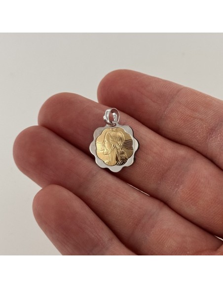Ciondolo Oro Giallo Piastra Gesù oro Bianco [3b921323]