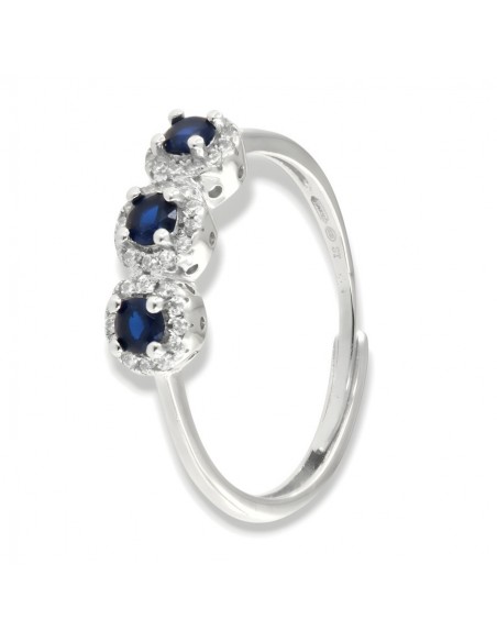 Anello Argento Rodiato Trilogy Magic Blu [ebd58cc3]